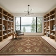thumbnail image 2 of ODIKA 9'x12' Washable Area Rug Boho Large Vintage Damask Field Panel Symmetry Bohemian Teal for Great Room, Indoor Concept, Living Low Pile, Flatwoven, 2 of 7