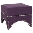 thumbnail image 2 of SAFAVIEH Declan Classic Upholstered Storage Ottoman, Plum, 2 of 5