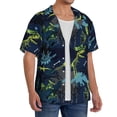 thumbnail image 4 of Honeii 's Cartoon Dinosaur for men's short-sleeved button-up collared shirt featuring a pocket, perfect for beach vacations, and travel adventures., 4 of 5