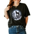 thumbnail image 2 of Wolf T-shirt, Howling At The Moon Tee, Wolves Wildlife Shirt, 2 of 6