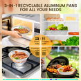 thumbnail image 3 of GPED 30 Count 9 Inch Disposable Round Aluminum Foil Pans with Clear Plastic Dome Lids, Aluminum Foil Pans Freezer & Oven Safe For Baking, Cooking, Storage, Roasting, & Reheating, Pack of 30, 3 of 5