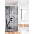 thumbnail image 2 of Vintage Stall Shower Curtain, Retro Cinema Movie Vintage Paper Texture Hollywood Stars Theme Image Print, Fabric Bathroom Decor Set with Hooks, Brown Ecru Grey, 2 of 3