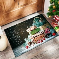 Bjutir Christmas Doormat Snow Kitchen Rug Let It Snow Winter Holiday Party Floor Mat Home Kitchen Decoration 15.7X23.6