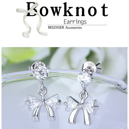 Zircon Bowknot Style Woman Lady Hypoallergenic Earrings Brief Ear Zircon Bowknot Style Woman Lady Hypoallergenic Earrings Brief Ear Studs