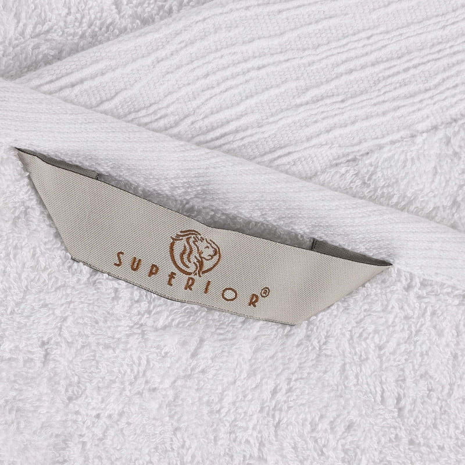 Superior Rayon From Bamboo Soft 12-Piece Towel Set, Cotton Blend Modern Towels, White
