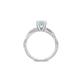 thumbnail image 4 of 1.00 Carat (Ctw) Ultra-Light Aquamarine CrossOver Ring in 14K White Gold with Diamonds for Women, 4 of 6