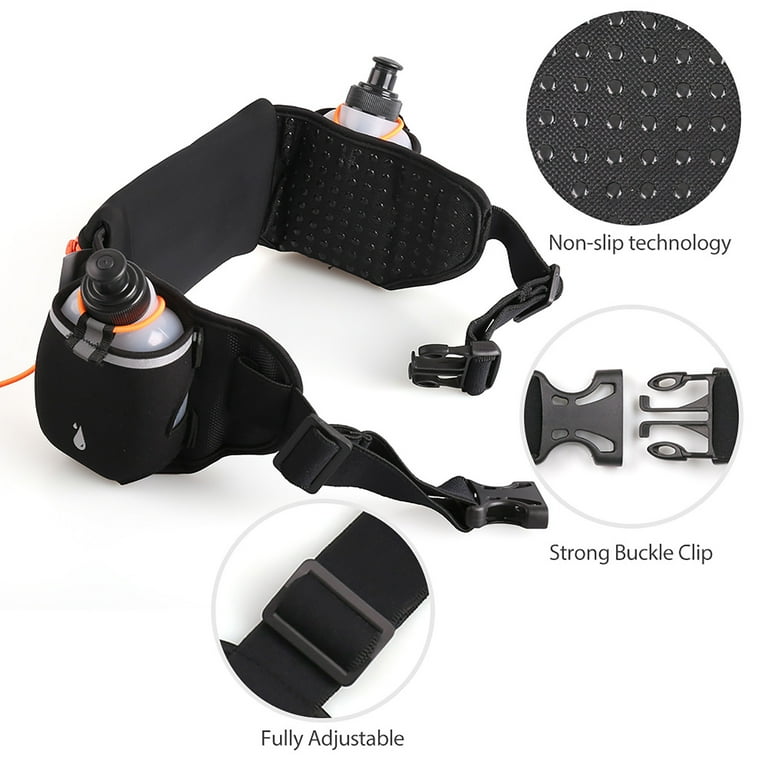 Lotfancy Running Belt with Bottle Holder Hydration Belt for Women Men Women s Size Large Orange