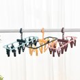 thumbnail image 2 of Foldable Clip Hangers with 16 Drying Clips, Underwear Hanger with Clips, Plastic Laundry Clip and Drip Drying Hanger for Socks, Bras, Lingerie, Clothes, Sturdy,Yellow, 2 of 2