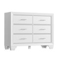 thumbnail image 4 of Homhougo White Dresser for Bedroom 6 Drawer, Wood Organizer Storage Cabinet with with Deep Drawers, Chest of Drawers for Closet, Living Room, Hallway, Nursery, Kids Bedroom, 4 of 17