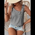 thumbnail image 4 of Blusa Informal Sin Mangas con Cuello en V Asimétrico y Estampado A Rayas para Mujer, Blusa de Verano Negro S, 4 of 9