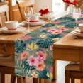 thumbnail image 3 of Table Runners 72 Inches Long Dress Scarves, Coastal Floral Farmhouse Kitchen/Dining Table Decor Table Runner, Coffee Tablerunners, Summer Palm Leaf Tropical Botanical Vintage 13x72 Inch, 3 of 5