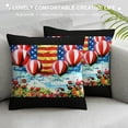 thumbnail image 3 of Orinice American Flag Balloons Americo Makk Graphic Decorative Throw Pillow Cover for Home Couch Living Room Bed Sofa - 1PC 22x22in, 3 of 5