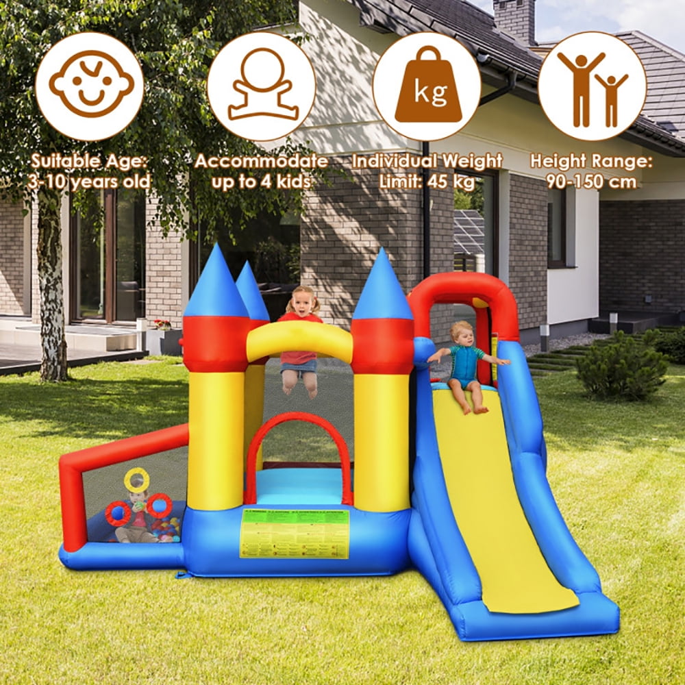 Aimee Lii Inflatable Bounce House with Basketball Rim and 780W Blower, Playhouse for Kids Outdoor