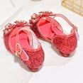 thumbnail image 5 of Akiihool Dress Up Heels for Kids Mary Jane for Toddler Girls Little Kids Dress Princess Wedding Ballet Shoes (Red,13), 5 of 6