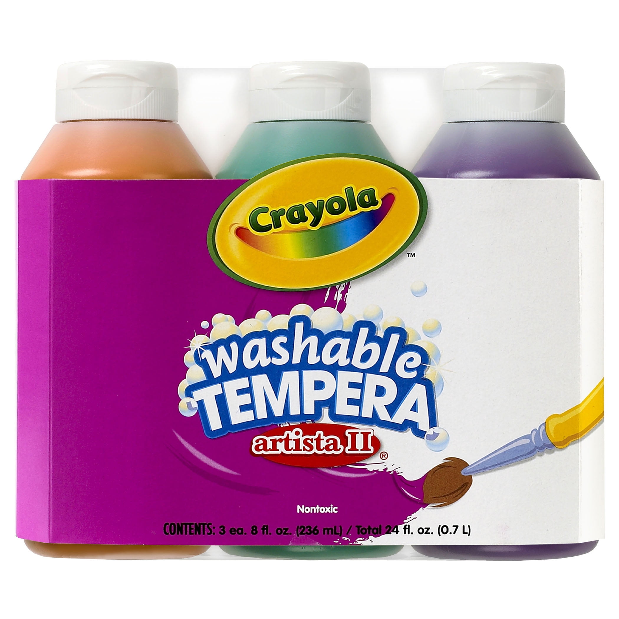 CrayolaÂ® Secondary Colors Tempera Paint, 8 oz 3 bottles per pack