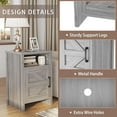 thumbnail image 5 of YEXJ Farmhouse Nightstand, Modern Bedside Table with Barn Door and Shelf, Rustic End Table Side Table for Bedroom, Living Room-1-Grey, 5 of 10