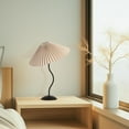 thumbnail image 6 of Modern Small Pleated Table Lamp with Beige Shade, Black Base, E12 Bulb Included for Bedroom Office Decor, 6 of 7