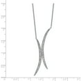 thumbnail image 2 of Sterling Silver Rhodium-plated Curved Cubic Zirconia Necklace, 2 of 6