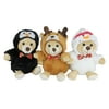 "Set of 3 Plush Teddy Bear Stuffed Animal Figures in Christmas Costumes 8"""