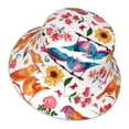 thumbnail image 3 of Naloa Flowers Birds And Butterflies Reflective Double-Sided Bucket Hat, Sun Hat, Soft and Breathable for Gardening, Beaching, Camping, Hiking, Fishing, 3 of 9