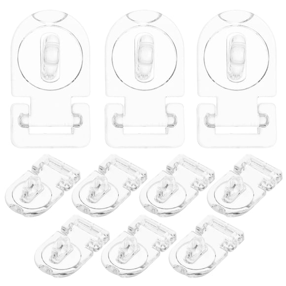 MOVTOTOP 10Sets Acrylic Hinges Hasp Locks Storage Solution Flat Transparent 7.4x3x1In