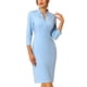 thumbnail image 1 of Vestido de tubo con cremallera y cuello de la edición INSPIRE CHIC para mujer, vestido de trabajo, color azul, 1 of 5