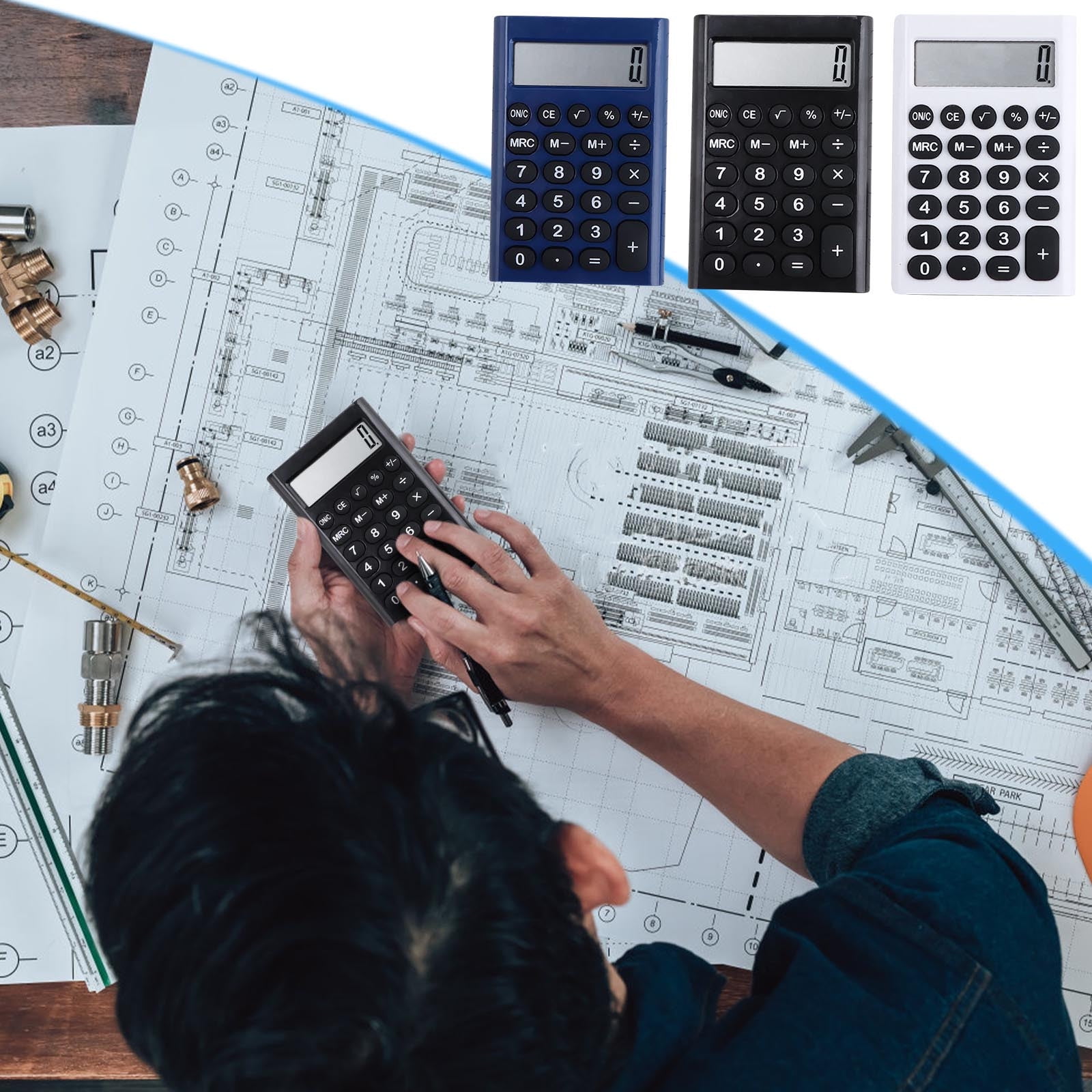 TTJ Calculator Small Basic Calculator Basic Standard Calculators Mini Digital Desktop Calculator with 8-Digit LCD Display. Calculator Pocket Size for Home