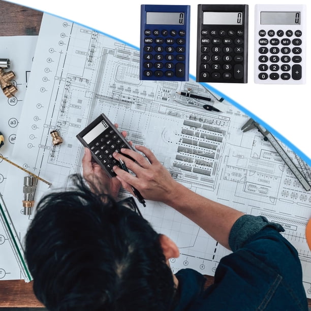 Mini calculadora digital de sobremesa pantalla LCD de 8 dígitos | Calculadora estándar portátil color de caramelos, tamaño de bolsillo, batería de botón, alta sensibilidad, uso en oficina y en casa