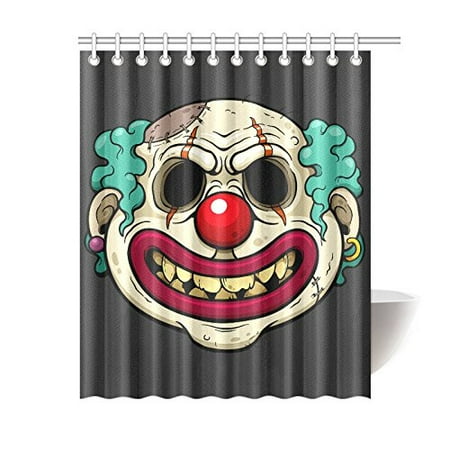 Mkhert Cartoon Clown Zombie Polyester Fabric Bathroom