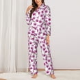 thumbnail image 2 of Fotbe Orchids Flowers Pattern Long Sleeve Pajama Set for Women,Sleepwear Set,2-piece Loungewear Set,Soft PJs Comfy Nightwear with Pockets -XX-Large, 2 of 7