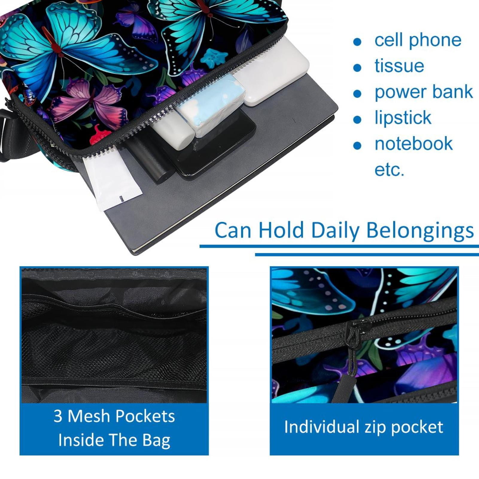 Butterflies Lightweight Adjustable Waist Pack with Extension Strap for Unisex, Fanny Packs, Fanny Bag