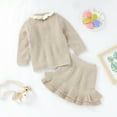 thumbnail image 2 of Baby Sweater Dress 100%Cotton Knit Newborn Girls Clothing sets Long Sleeve Autumn Toddler Infant Pullover + Fashion Ruffle Skirt, 2 of 5