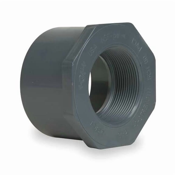 CPVC Reducer Bushing, Schedule 80, 1" x 3/4" Pipe Size, Spigot x FNPT