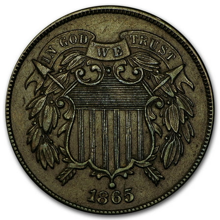 1865 Two Cent Piece AU