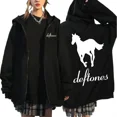thumbnail image 2 of Deftones-Sudadera con capucha y cremallera para hombre y mujer, abrigo de manga larga de gran tamaño, estilo Harajuku, banda de Rock y Hip Hop, color blanco, ropa de calle, 2024, 2 of 5