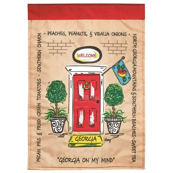 13 x 18 in. Georgia Front Door Applique Garden Flag