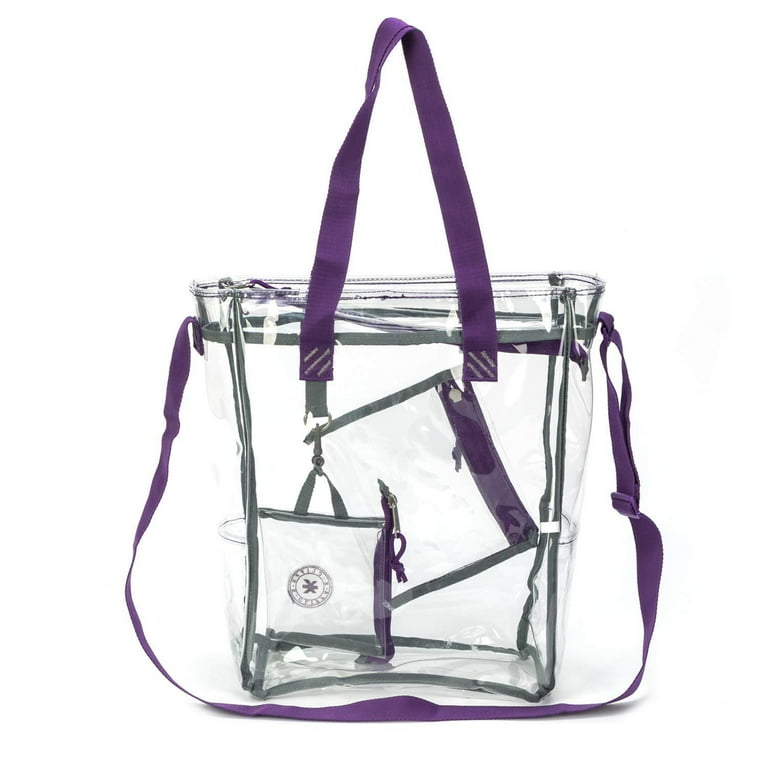 Heavy Duty Clear Tote Bag See Through Messenger Bag Durable 0.5mm Vinyl Student