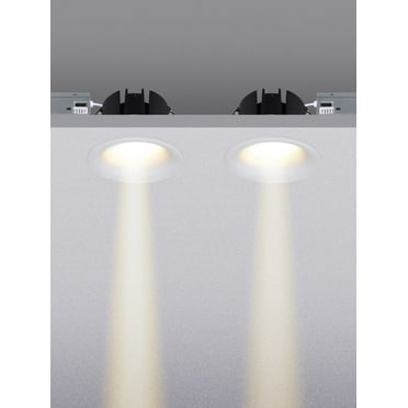 2 Pack LED 5CCT 3-inch Recessed Lights, Deep Anti-glare, Narrow Frame, Damp Available, 2700K-6500K Selectable