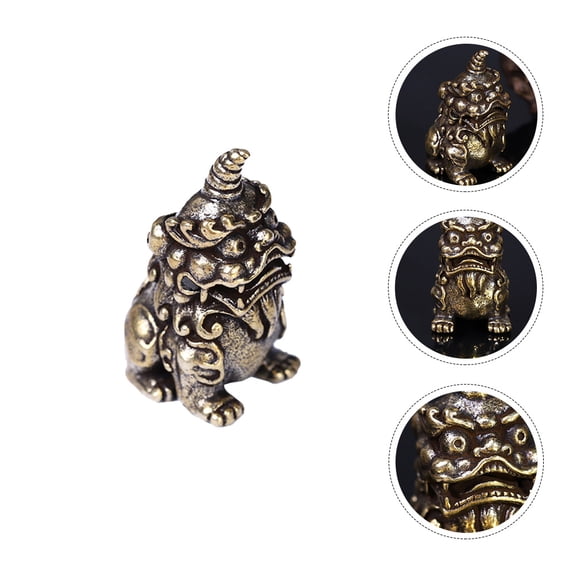 Milisten 1Pack Chinese Bronze Artware Kylin Decor Evil Spirits Dispelling Home Decoration