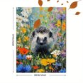thumbnail image 3 of Hedgehog in Wildflowers Oil Painting Canvas Print, Cute Decor for Living Room Bedroom Dining Room Kitchen Hallway Office, 3 of 8