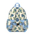 thumbnail image 3 of Blue Floral Pattern Backpack for School,Cute School Bag,Schoolbag with Adjustable Shoulder Straps & Padded Back,15.25"x11.5"x5.25", 3 of 6