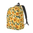 thumbnail image 2 of Daiia Green Leaf Sunflower Vintage Canvas Backpack for Men and Women ,Hiking Backpack,Travel Laptop Bag for School,Large Capacity Backpack-Medium, 2 of 8