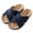 Dark Denim Blue, variant on Women’s Cross Strap Slide Sandals Denim Open Toe Comfort Slippers Cork Footbed Casual Summer Indoor Outdoor Footwear