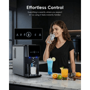 Ecozy Chillio Nugget Ice Makers Dispenser 40lbs Per Day Pebble Sonic Ice Machine Countertop, Touch-Free Ice, Self-Cleaning, Mistalo Drop Slim for Home