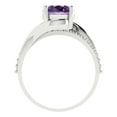 thumbnail image 4 of 1.71 ctw Solitaire with Zirconia Diamond Accents Anniversary Ring for Women | Round Cut Simulated Alexandrite | Hyperallergenic Solid 14K White Gold, 4 of 5