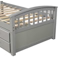 thumbnail image 5 of Twin Size Platform Storage Bed Wood Platform Bed with 6 Drawers, Captains Bed Bedroom Furniture with 6 Drawers,Gray, 5 of 6