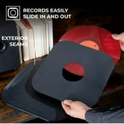 BIG FUDGE Vinyl Record Album Inner Sleeves - 12 inch x 50 pcs - Special Heavyweight & Acid-Free Black Edition - Slim Anti Static Records Sleeve for LP & Singles