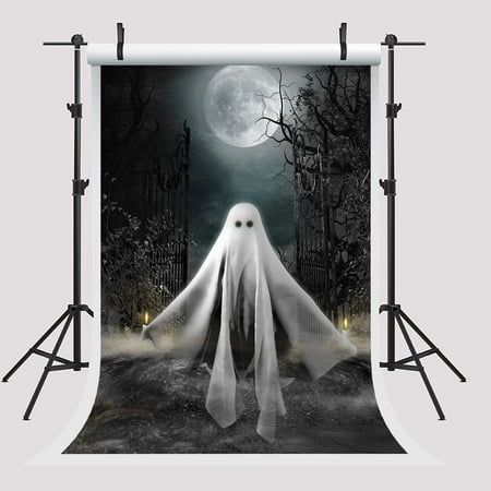 Bright Red Background - GreenDecor Polyester Fabric 5x7ft Ghost Background Halloween Backdrops for Photographer Door of Hell Bright Moon for Photography Backdrops