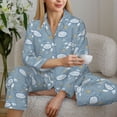 thumbnail image 5 of KLL Turtle Print Women's Long Sleeve Pajamas with Pants Sleepwear Loungewear 2 Set-XX-Large, 5 of 7