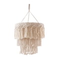 thumbnail image 2 of Fiudx Ofertas y liquidaciones Lámpara colgante de farol con cordón de algodón tejido a mano, lámpara decorativa para dormitorio marroquí, 2 of 7